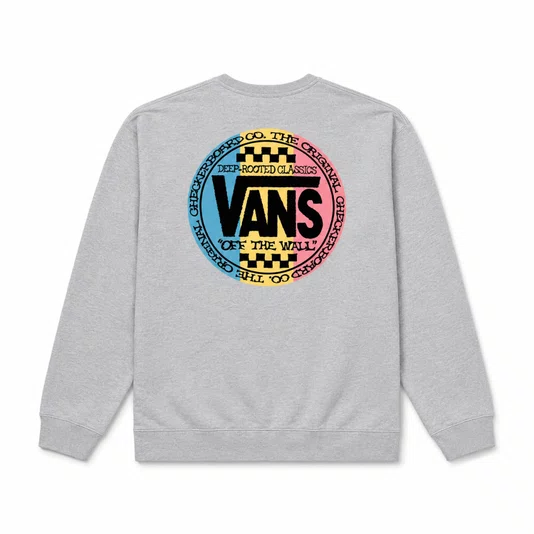 Moletom Vans Retro Co Crew Cinza Mescla