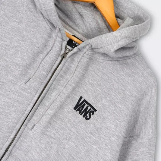 Moletom Vans Stretch Logo Full Zip Cinza Mescla