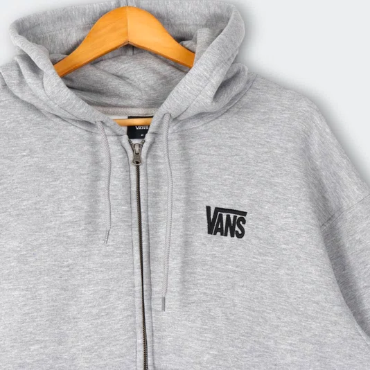 Moletom Vans Stretch Logo Full Zip Cinza Mescla
