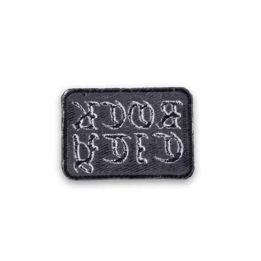 Patch Rock City Old English Termocolante Preto/Branco