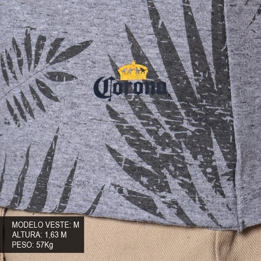 Regata Corona Tank Top Folhagem Cinza Mescla