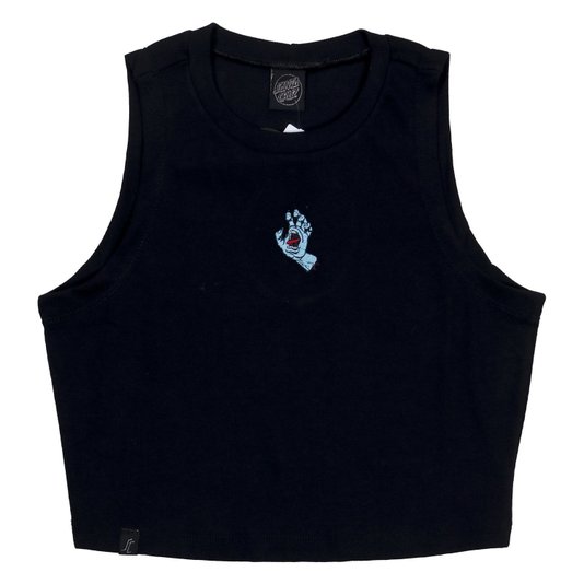 Regata Santa Cruz Screaming Hand Cropped Feminino Preto