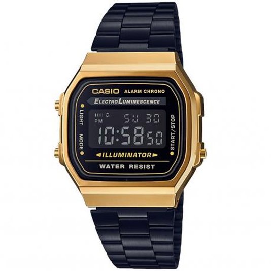 Relógio Casio Vintade A168WEGB-1BDF Preto/Dourado