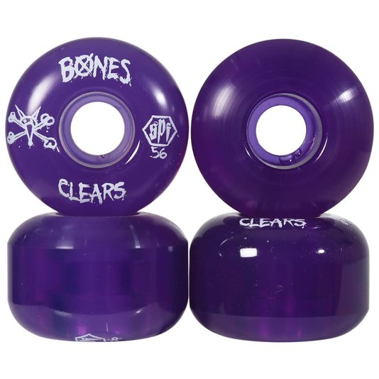Roda Bones Clear Skatepark P2 Roxo