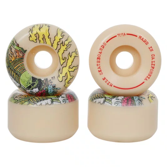 Roda Milk Burning Skeleton Cone 101a Off/Amarelo/Verde