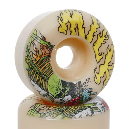 Roda Milk Burning Skeleton Cone 101a Off/Amarelo/Verde