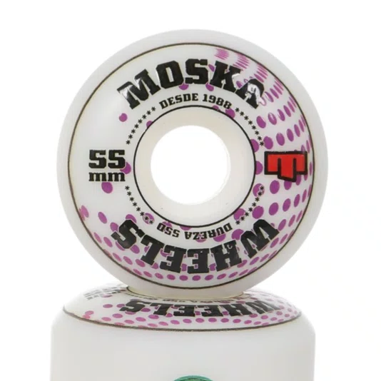 Roda Moska White Rock 55d Branco/Roxo