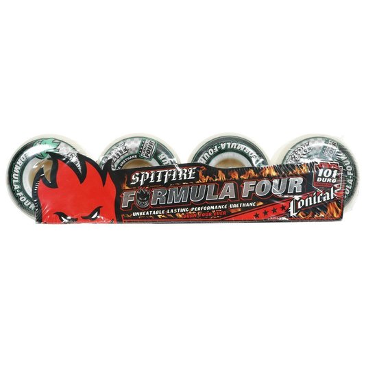 Roda Spitfire F4 Conical Green Print 101D Branco/Verde