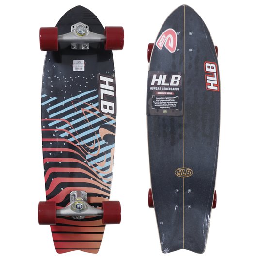 Semi Longboard Hondar Dynamic Pink 32x9,5 Simulador De Surf Preto/Vermelho