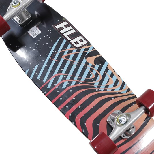 Semi Longboard Hondar Dynamic Pink 32x9,5 Simulador De Surf Preto/Vermelho