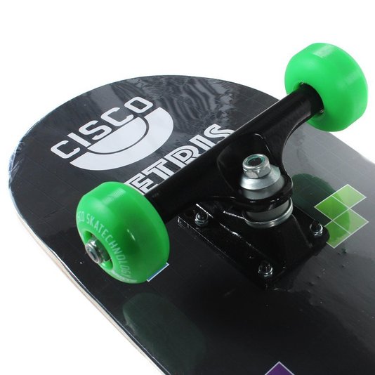 Skate Cisco Infantil Brasão Tetris Preto/Verde