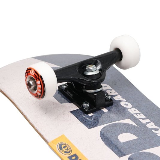 Skate Montado Dropdead Extended Logo Amador Branco/Azul/Amarelo