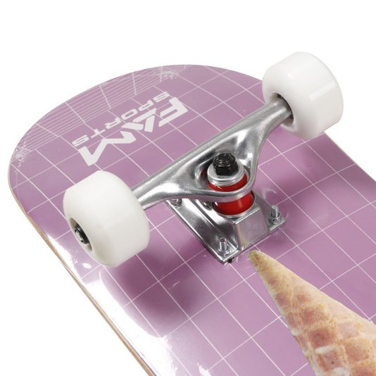 Skate Montado Fam Sports Earth Cream Iniciante Lilás/Branco