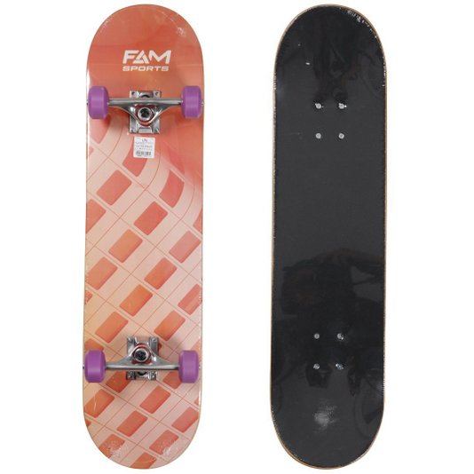 Skate Montado Fam Sports Laranja Urbano Laranja/Roxo