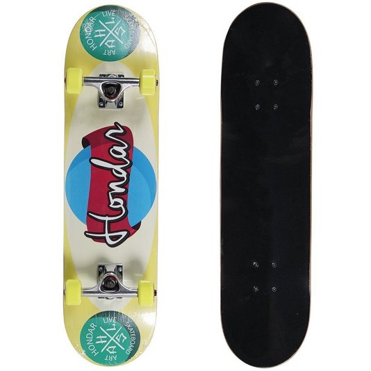 Skate Montado Hondar Iniciante Art Live Amarelo