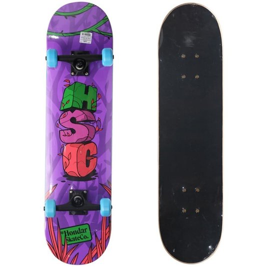 Skate Montado Hondar Série Jungle Iniciante Roxo/Azul