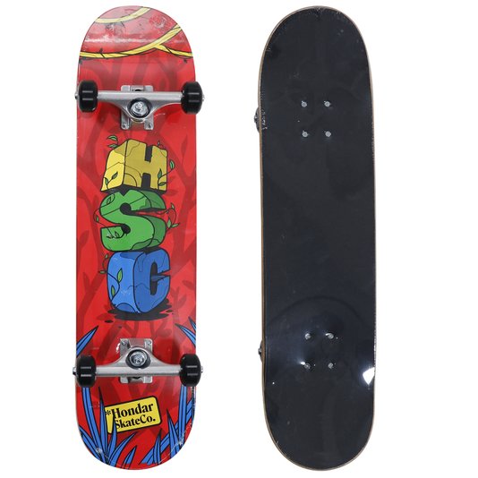 Skate Montado Hondar Série Jungle Iniciante Vermelho/Preto