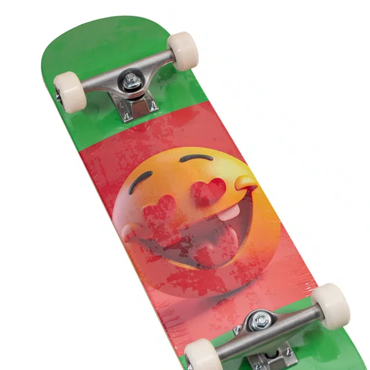 Skate Montado Hsc Iniciante Emoji  Verde/Vermelho