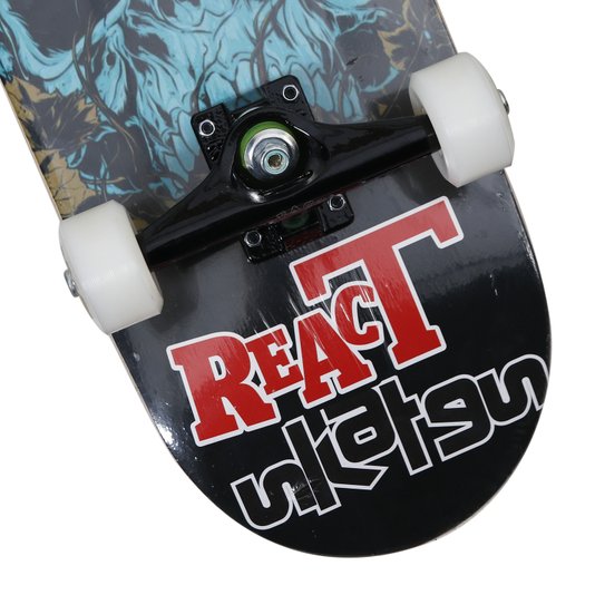 Skate Montado React Caveira Intermediário Amarelo Queimado/Verde/Preto