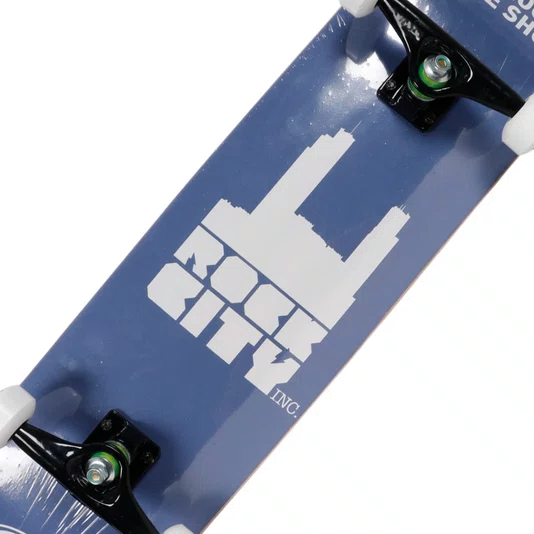 Skate Montado Rock City X Drop Dead Logo Iniciante Azul