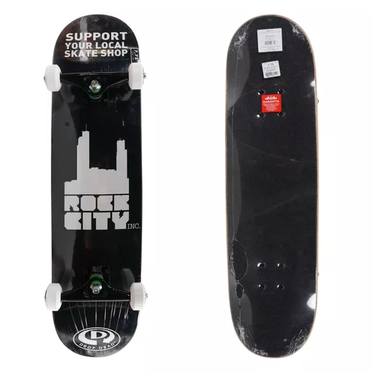 Skate Montado Rock City X Drop Dead Logo Iniciante Preto