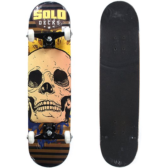 Skate Solo Montado Pro Skull Amarelo