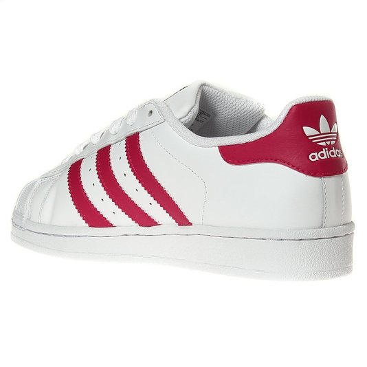 Tênis Adidas Superstar Foundation J Branco/Rosa
