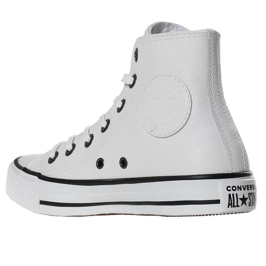 Tenis Converse Chuck Taylor All Star Couro Hi Branco/Preto