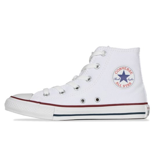 Tênis Converse Chuck Taylor All Star Hi Juvenil Branco/Vermelho/Azul