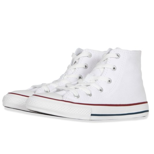 Tênis Converse Chuck Taylor All Star Hi Juvenil Branco/Vermelho/Azul