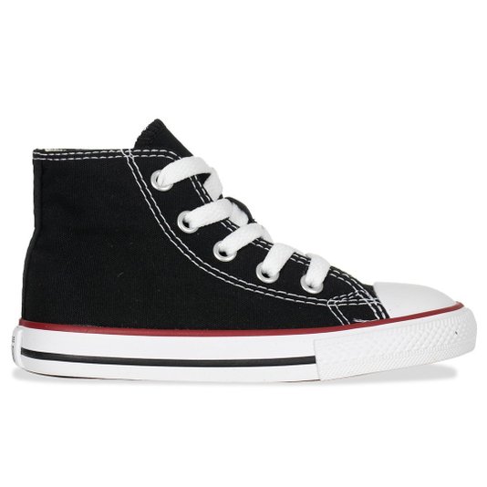 Tênis Converse Chuck Taylor All Star Hi Infantil Preto/Branco/Vermelho