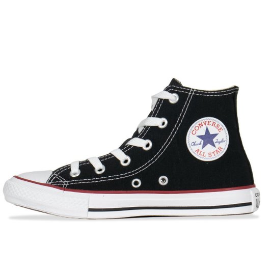 Tênis Converse Chuck Taylor All Star Hi Juvenil Preto/Vermelho/Branco