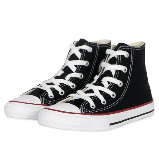Tênis Converse Chuck Taylor All Star Hi Juvenil Preto/Vermelho/Branco
