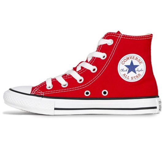 Tênis Converse Chuck Taylor All Star Hi Juvenil Vermelho/Branco