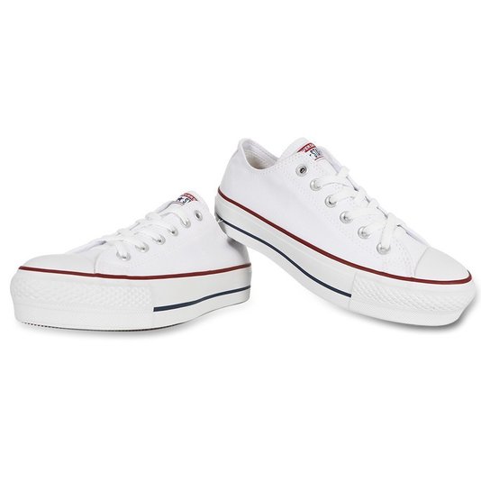 Tênis Converse Chuck Taylor All Star Lift Plataforma Branco/Vermelho/Azul
