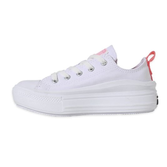 Tênis Converse Chuck Taylor All Star Move Plataforma Juvenil Branco/Rosa