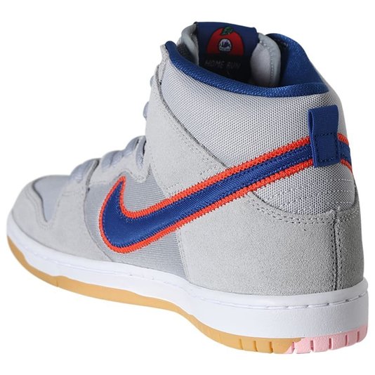 Tênis Nike Sb Dunk High Prm Ny Mets Cinza/Azul/Laranja