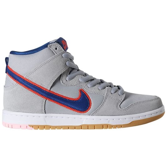 Tênis Nike Sb Dunk High Prm Ny Mets Cinza/Azul/Laranja