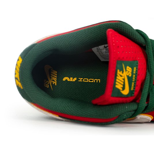 Tênis Nike Sb Dunk Low Pro Supersonics Prm Verde/Vermelho/Branco