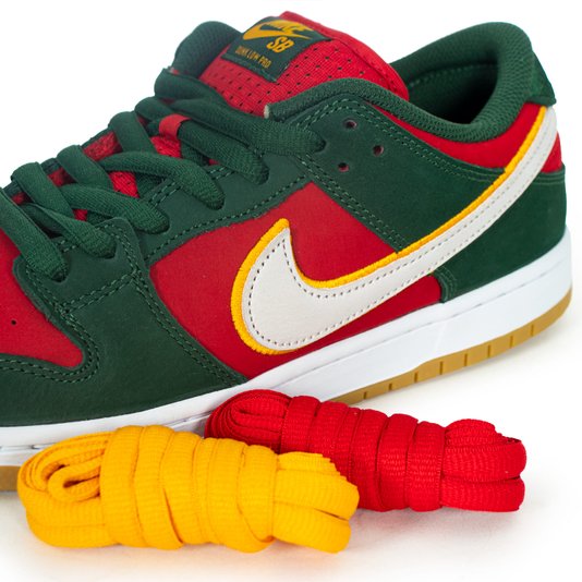 Tênis Nike Sb Dunk Low Pro Supersonics Prm Verde/Vermelho/Branco