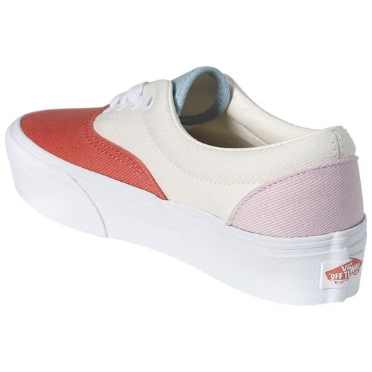 Tênis Vans Era Plataforma Twill Pastel Block Terracota/Creme/Rosa