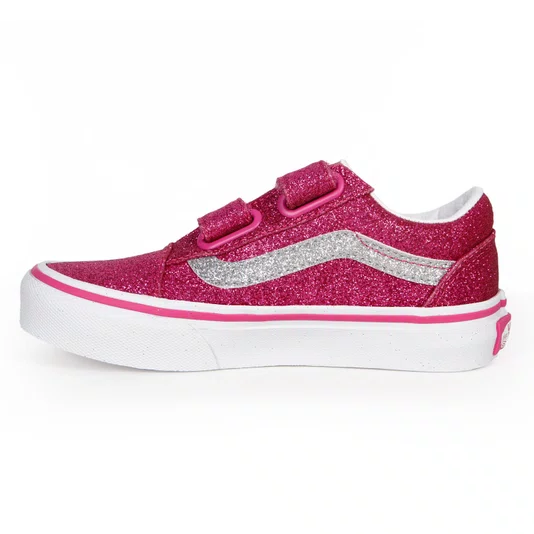 Tênis Vans Kids Old Skool V Glitter Rosa