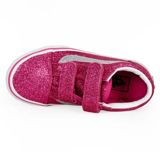 Tênis Vans Kids Old Skool V Glitter Rosa