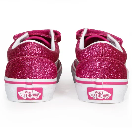 Tênis Vans Kids Old Skool V Glitter Rosa