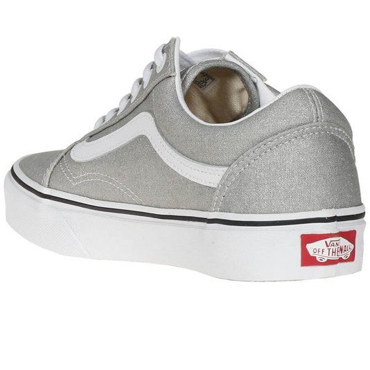 Tênis Vans Old Skool Brilho Prata/Branco