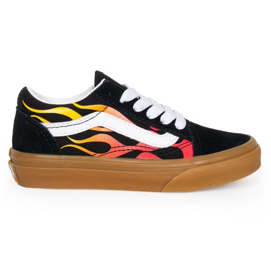 Tênis Vans Old Skool Flame Preto/Vermelho