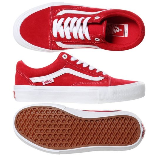 Tênis Vans Old Skool Pro Suede Vermelho/Branco