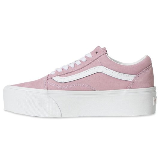 Tênis Vans Old Skool Stackform Plataforma Rosa/Branco