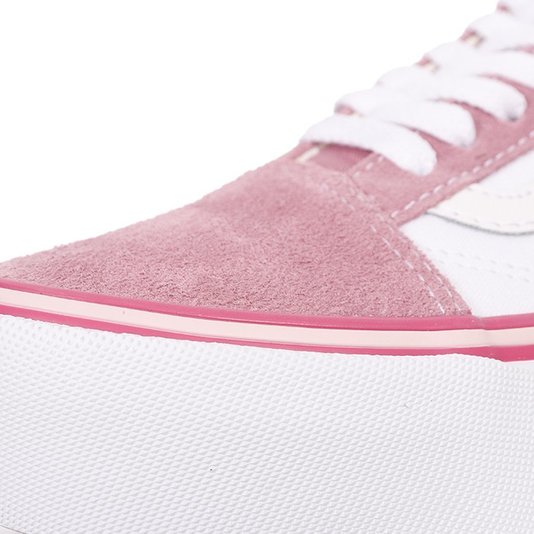 Tênis Vans Old Skool Stackform Plataforma Rosa/Branco
