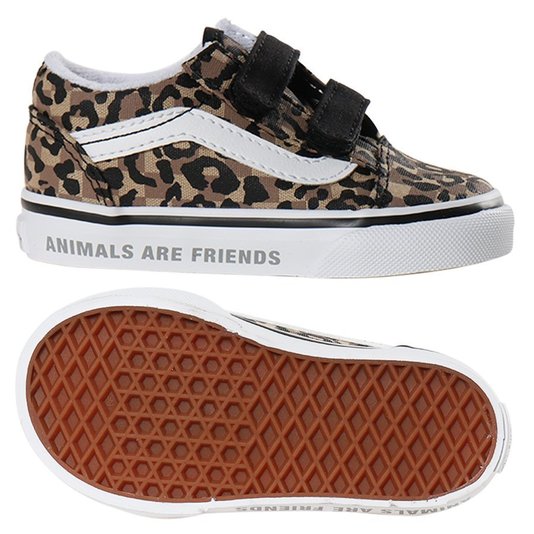 Tênis Vans Old Skool V Animal Print Infantil Marrom